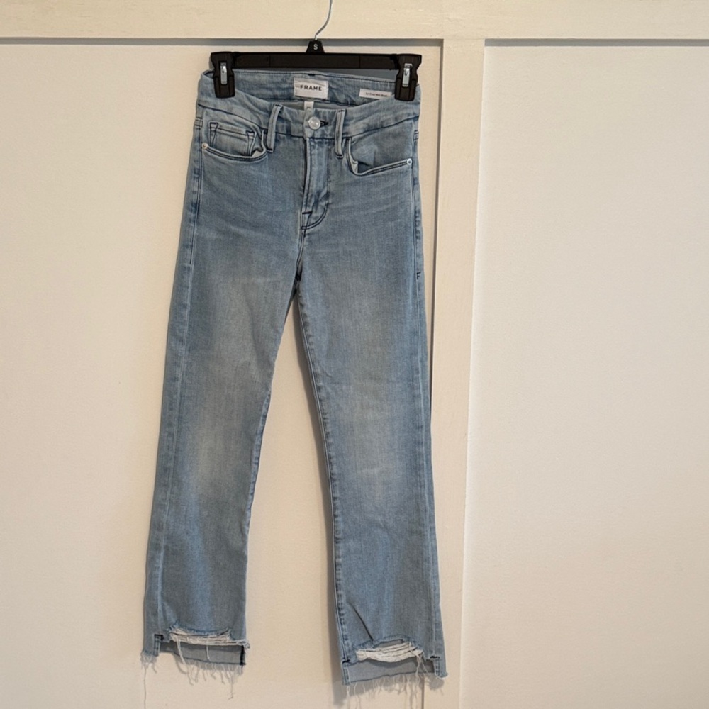 Frame Denim Light Blue Straight Leg Jeans